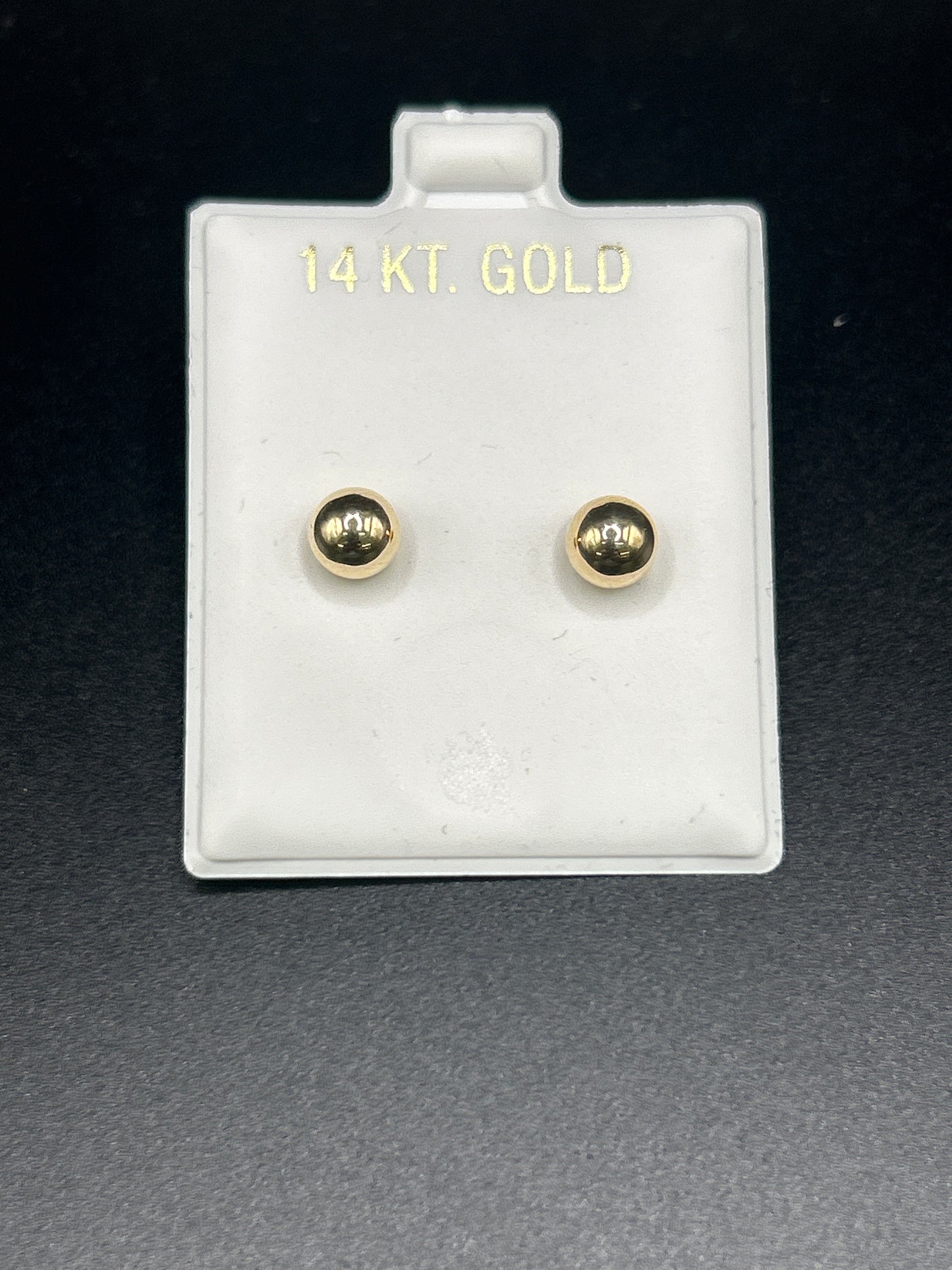 14k Yellow Gold Ball Stud Earrings with Secure Screw-backs