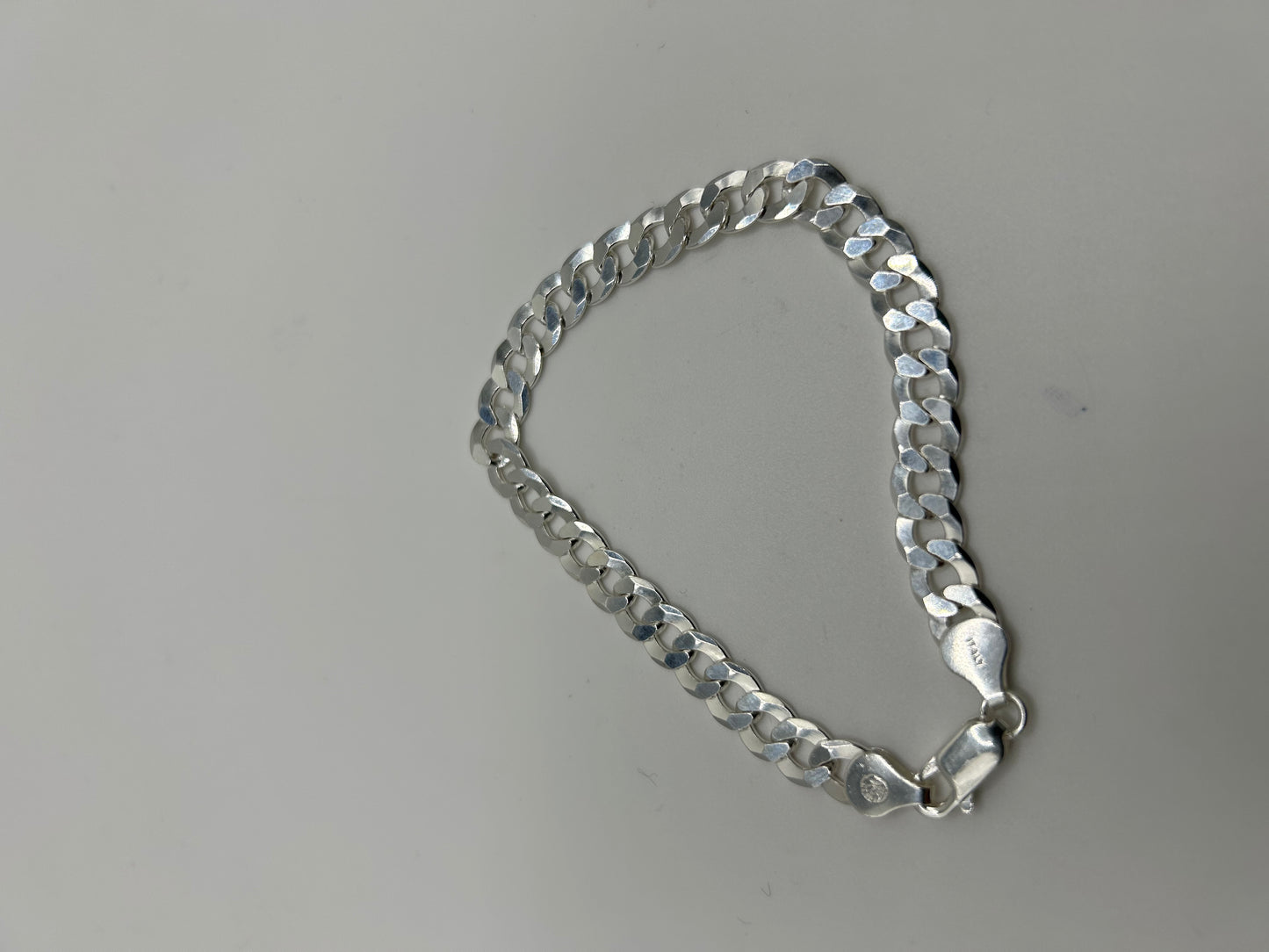 925 Sterling Silver 8” Cuban Link Bracelet 7.2mm 11.1g