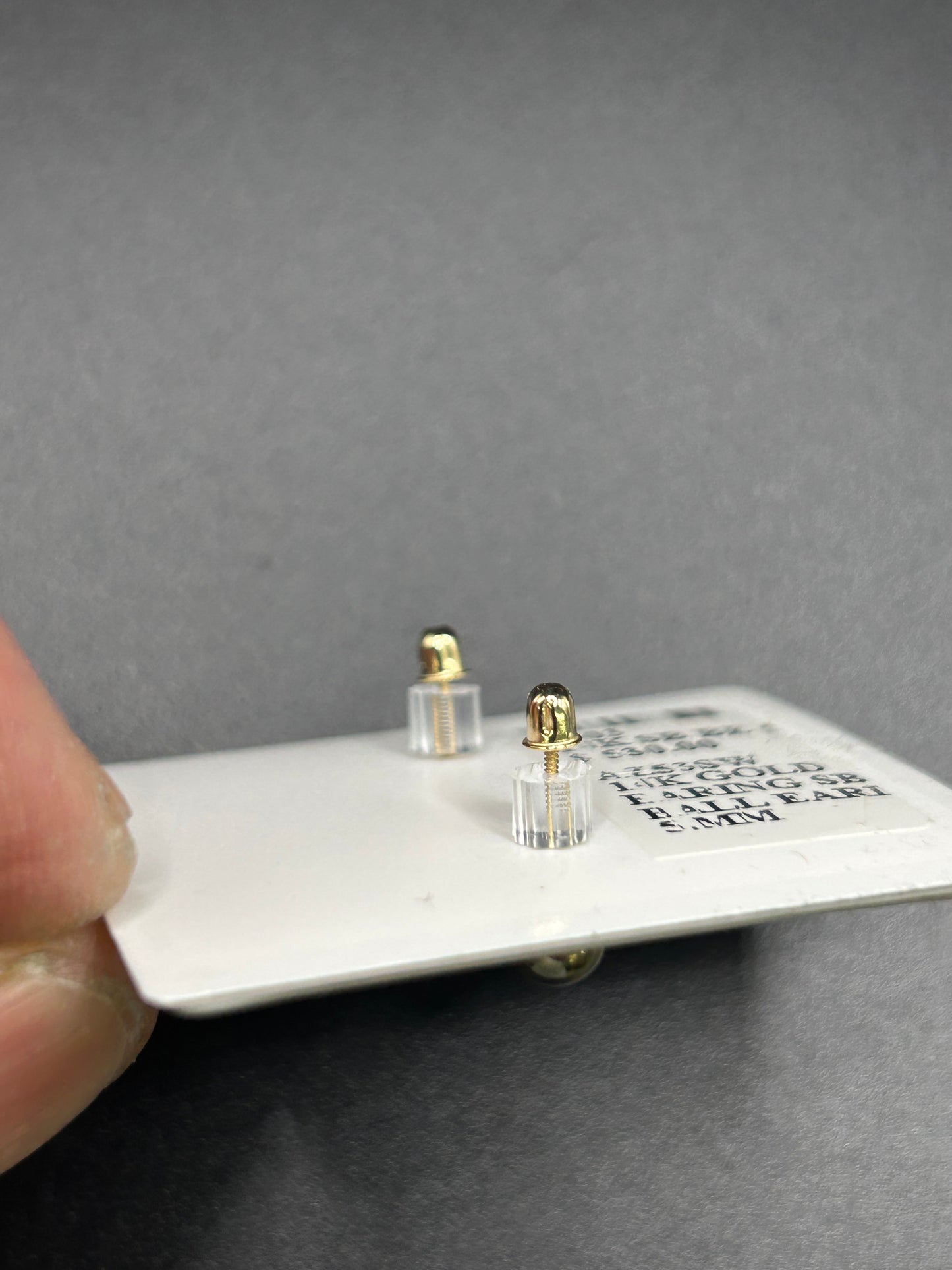 14k Yellow Gold Solitaire Round Cubic Zirconia Stud Earrings in Secure Screw-backs