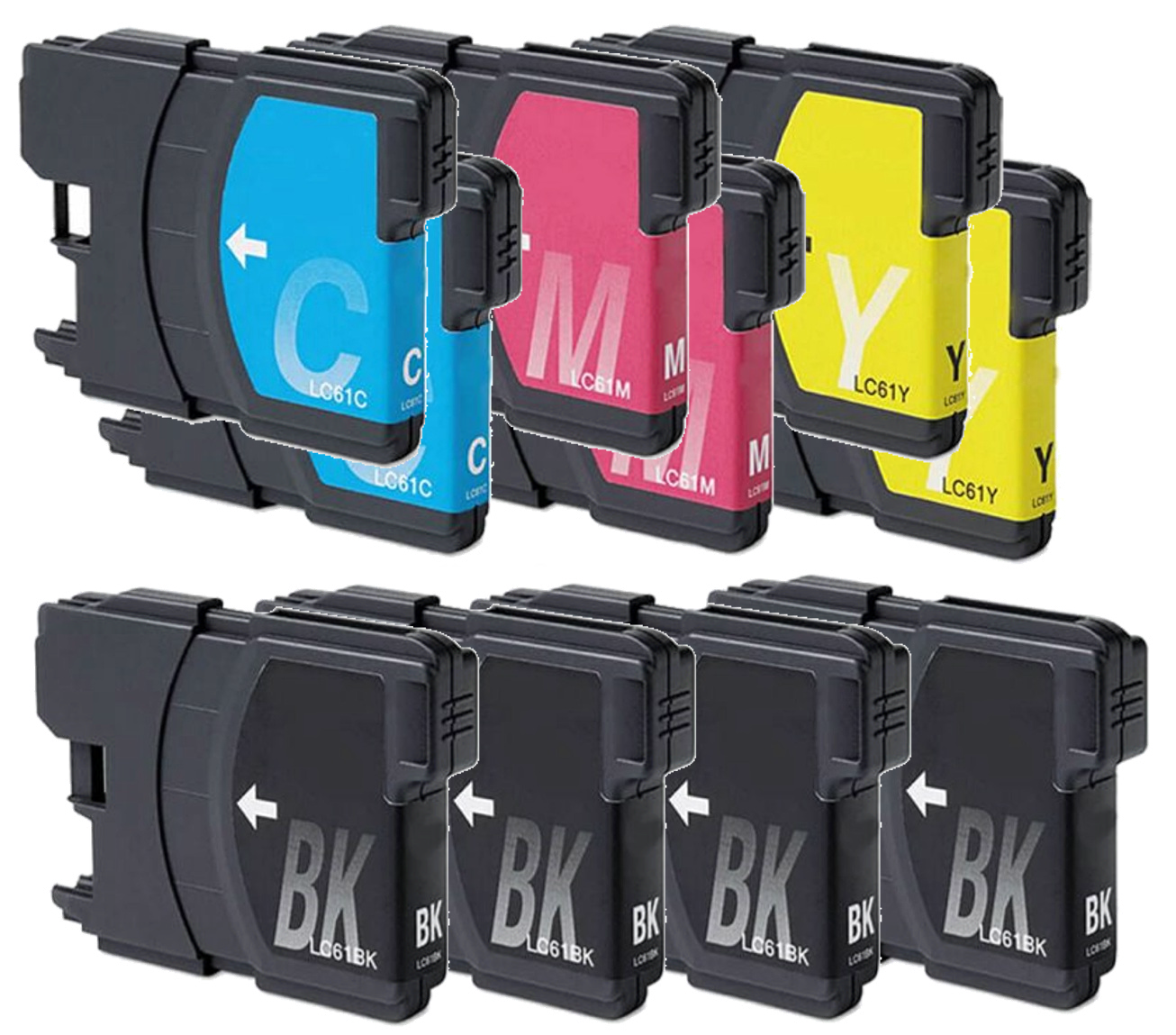 Brother LC61 - 4 Black and 2 of each Color C/M/Y Remanufactured or compatible