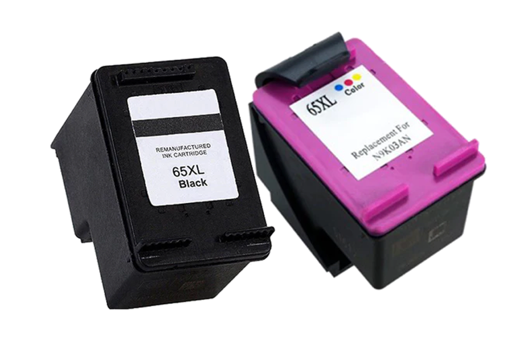 Remanufactured HP 65XL Combo Pack 1 Black and 1 Color (HP N9K04AN N9K03AN Combo Pack)