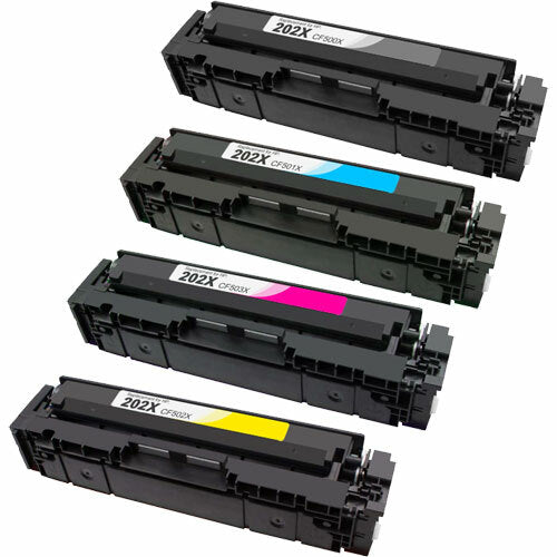 Black, Cyan, Magenta, Yellow Toner Cartridges compatible with HP CF500X, CF501X, CF502X, CF503X (HP 202X)