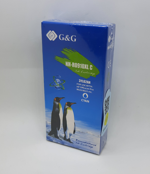 HP 910XL Cyan Ink Cartridge (HP 3YL62AN High Yield) Remanufactured or compatible