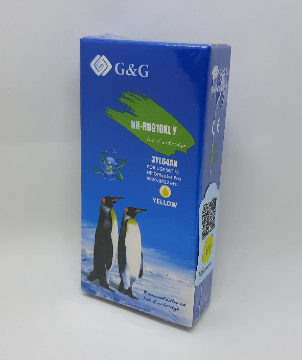 HP 910XL Yellow Ink Cartridge (HP 3YL64AN High Yield) Remanufactured or compatible