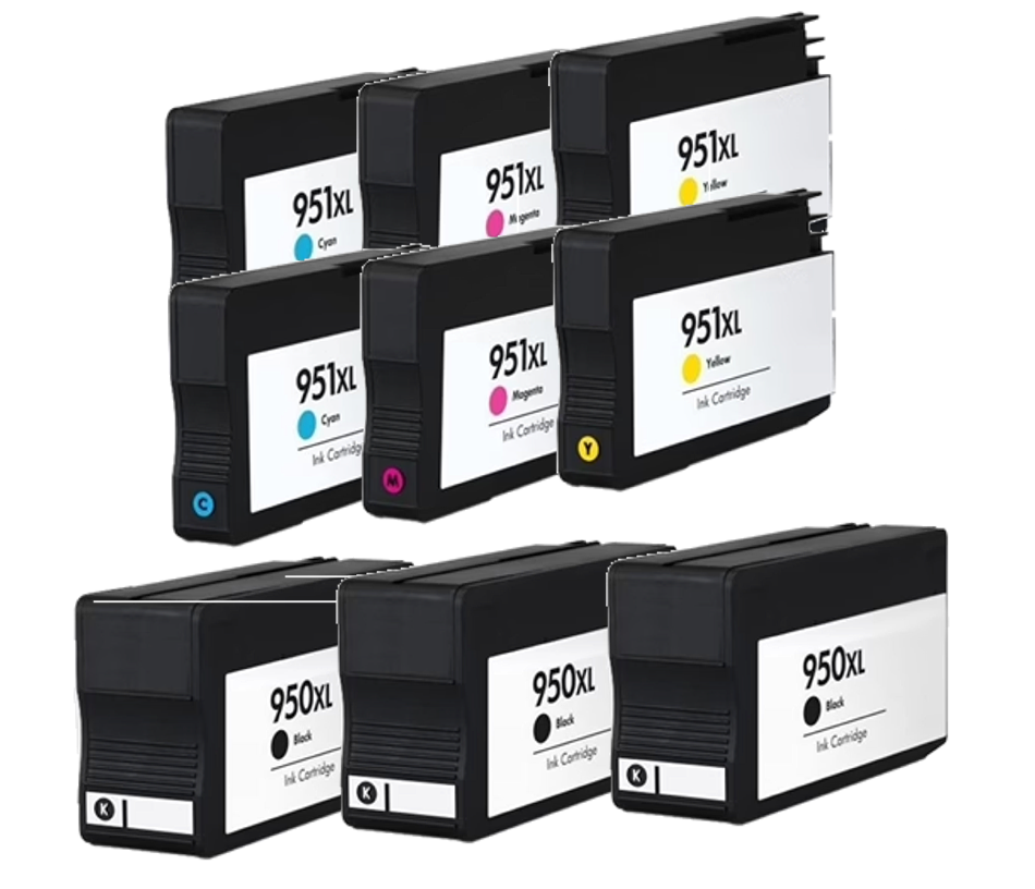 Compatible HP 950XL / 951XL Combo Pack 3 Black and 2 of Each Color