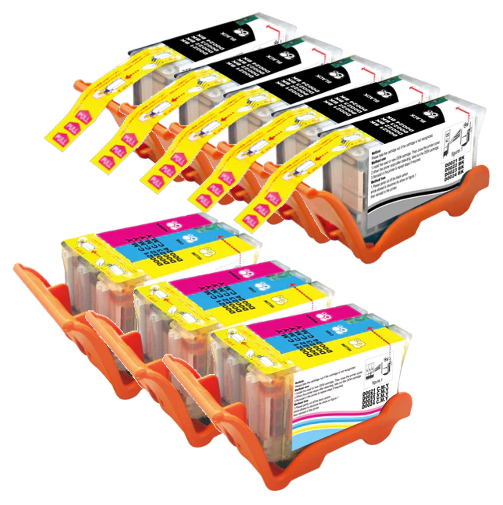 Black, Color (Bulk Package-5 pcs Black, 3 pcs Color) Inkjet Cartridges compatible with the Dell (24 Series) 3305887, 3305888, Dell 21, 22, 23 combo