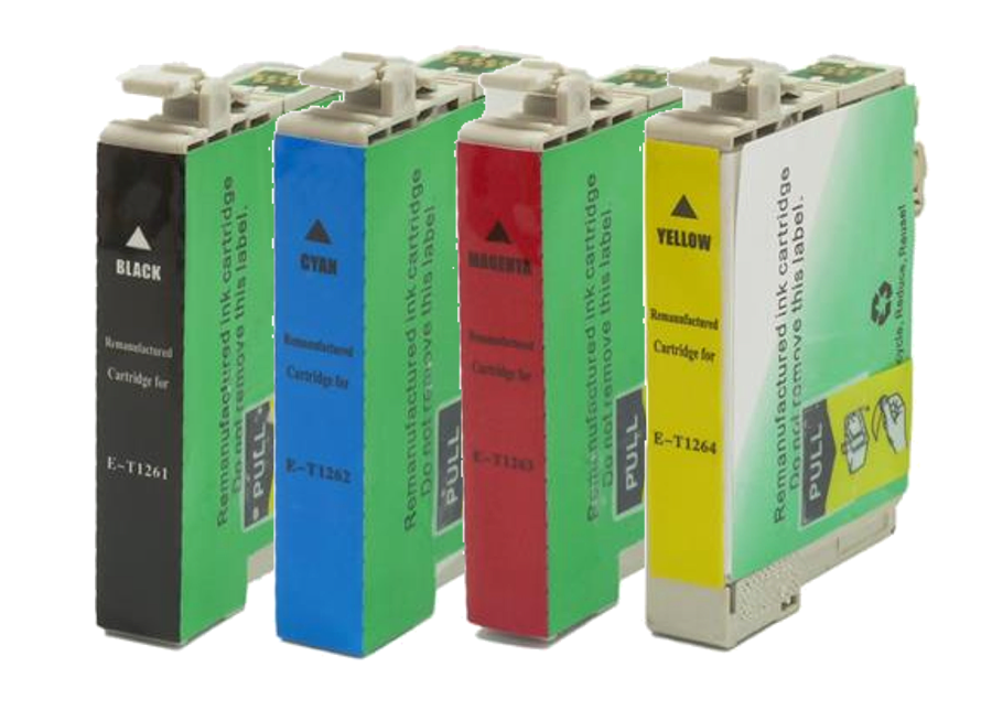 Compatible Epson 126-4PK- 1 of each Black/Cyan/Magenta/Yellow Ink Cartridge (T1261 / T1262 / T1263 / T1264)