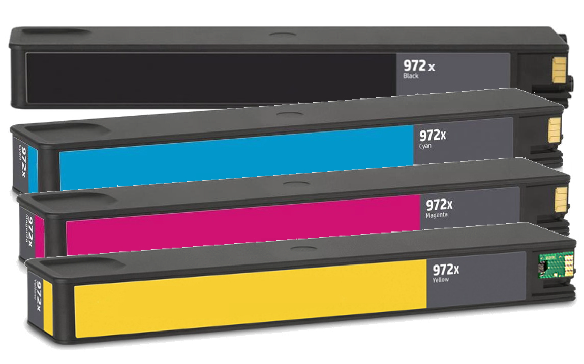 Compatible for HP 972X 972 BK/C/M/Y 1 of each F6T84AN L0R98AN L0S01AN L0S04AN 4-Pack