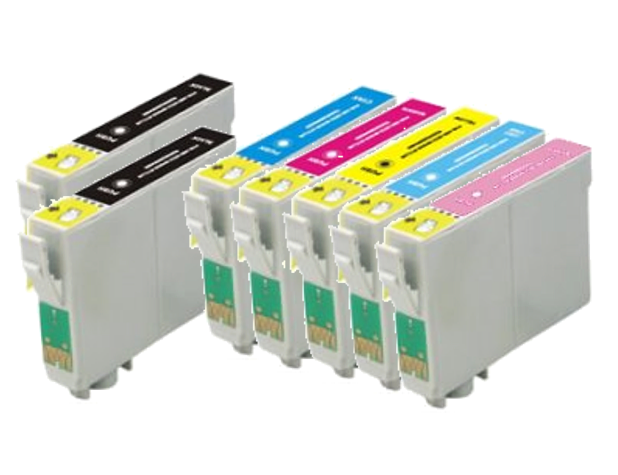 7-Packs T078 Remanufactured Ink Cartridge Replacement for Epson 78 (2x BK, 1x C/M/Y/LC/LM)