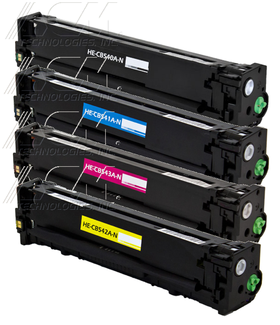 Remanufactured HP 125A (CB540A / CB541A / CB542A / CB543A) BK/C/M/Y Toner Cartridge (4 Pk)