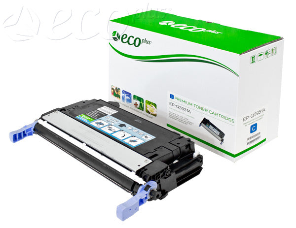 EcoPlus HP 643A (Q5951A) Toner Cartridge, Cyan 10K Yield, ., Made in USA