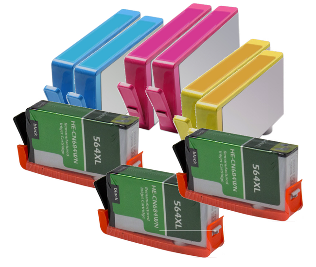 HP 564XL Compatible Set of 9 HY Inkjet Cartridges (3 BK & 2 OF C/M/Y)