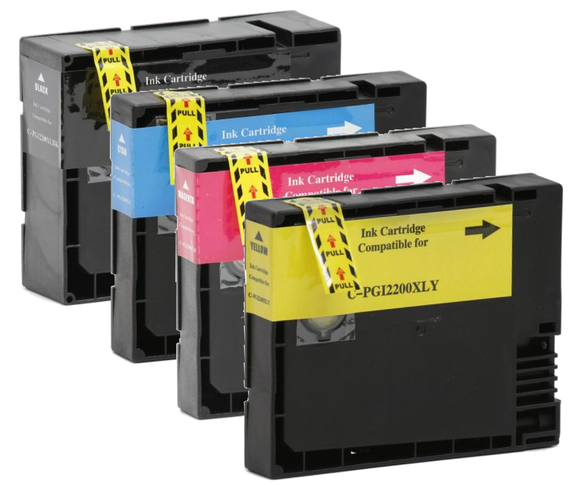 Canon PGI-2200XL BK/C/M/Y Ink Cartridge (9255B001 / 9268B001 / 9269B001 / 9270B001 High Yield) Remanufactured or compatible