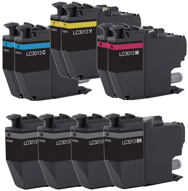 Brother LC3013 Ink Cartridge (4 Black and 2 of each Color C/M/Y) Compatible Combo Set