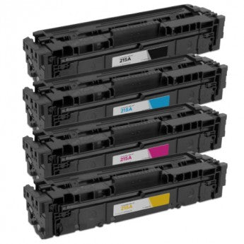 Black, Cyan, Magenta, Yellow Toner Cartridges compatible with HP W2310A, W2311A, W2312A, W2313A (HP 215A), with new chip