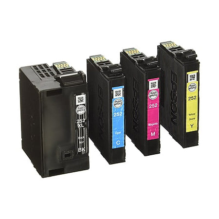 1 each Black, Cyan, Magenta, Yellow Inkjet Cartridges compatible with Epson T252XL-BCS (T252XL120,T252220,T252320,T252420)