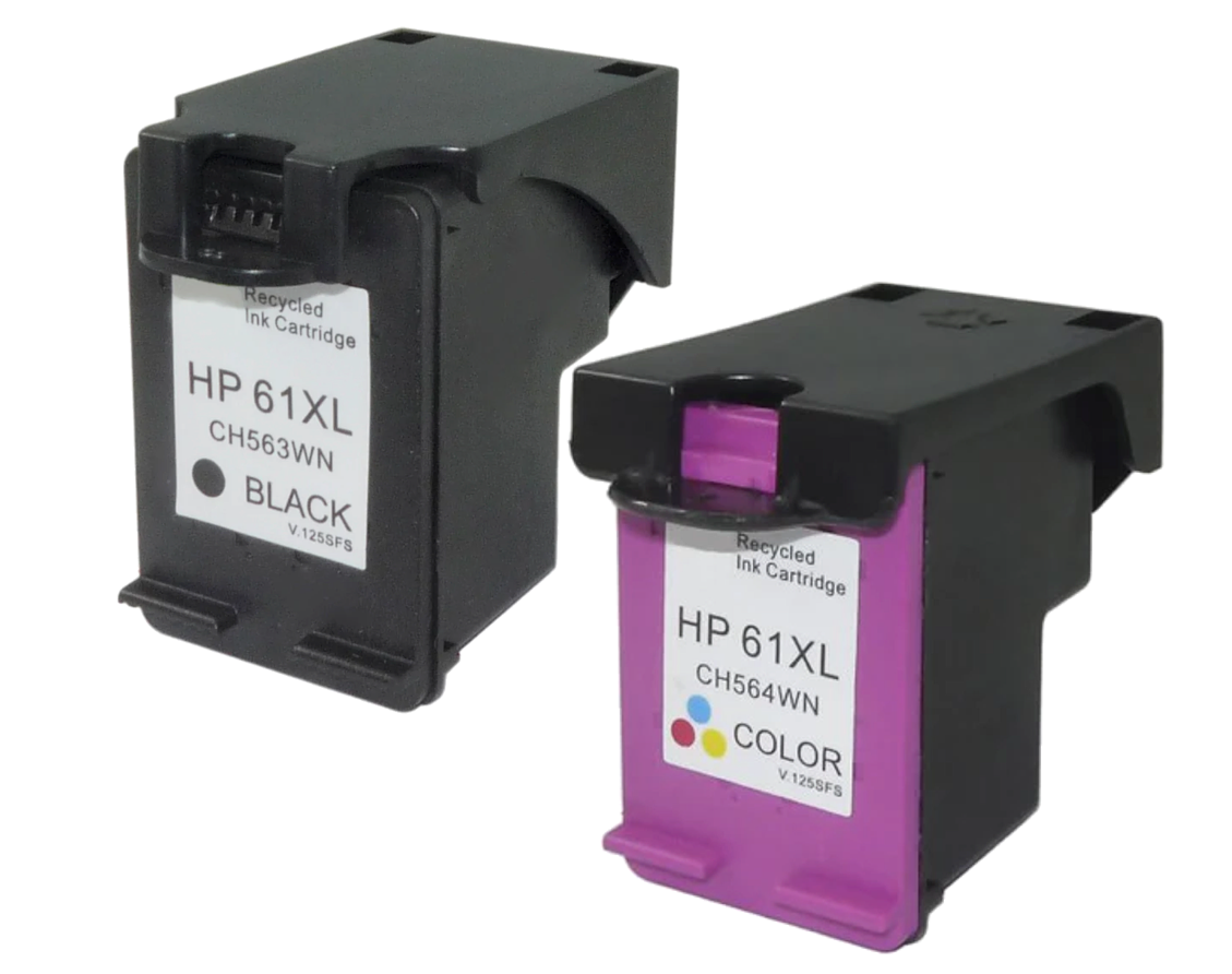 Remanufactured HP 61XL Combo Pack 1 Black and 1 Color (HP CH563WN CH564WN Combo Pack)