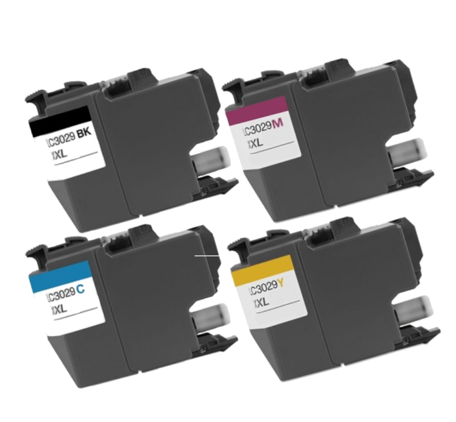 Brother LC3029 Ink Cartridge (1 Black and 1 of each Color C/M/Y) Compatible Combo Set