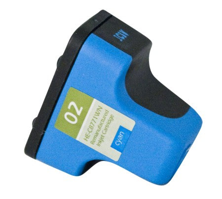 HP 02 Cyan Ink Cartridges (HP C8771WN) Remanufactured or compatible