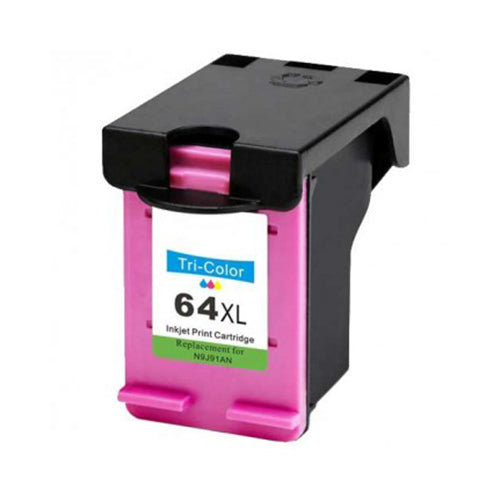 HP 64XL High Yield Ink Cartridges (HP N9J91AN Color) Remanufactured HP 64