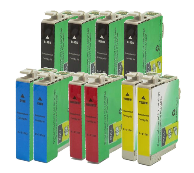 Compatible Epson 126-10PK- 4x Black, 2x Cyan/Magenta/Yellow Ink Cartridge (T1261 / T1262 / T1263 / T1264)