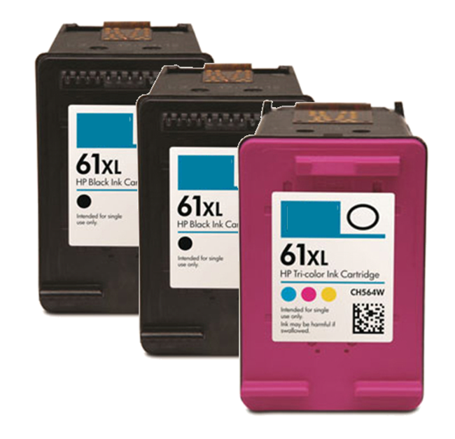 Remanufactured HP 61XL Combo Pack 2 Black and 1 Color (HP CH563WN CH564WN Combo Pack)