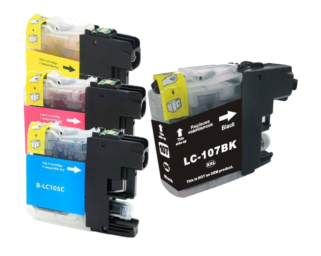Compatible with the Brother LC107 / LC105 1x BK/C/M/Y (4pk) Ink Cartridge