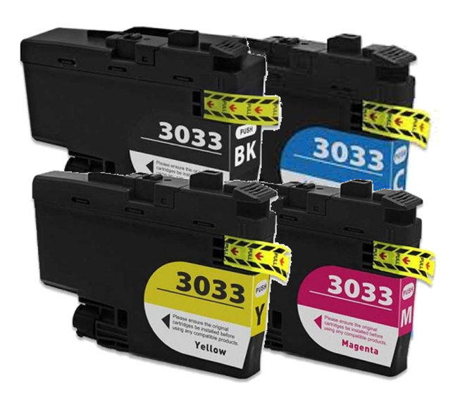 Compatible Brother LC3033 Ink Cartridges High-Yield 4-Pack BK/C/M/Y