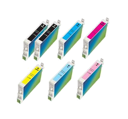 7 Pack T048 Remanufactured Ink Cartridge Replacement for Epson 48 T048