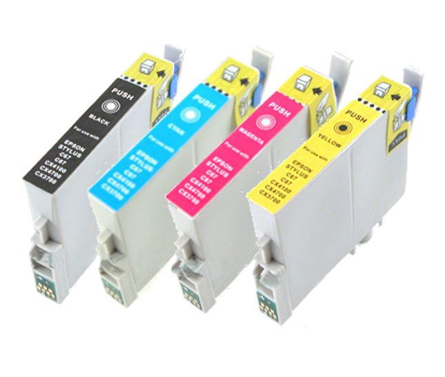 4-Packs T088 Remanufactured Ink Cartridge Replacement for Epson 88 (1x BK/C/M/Y)