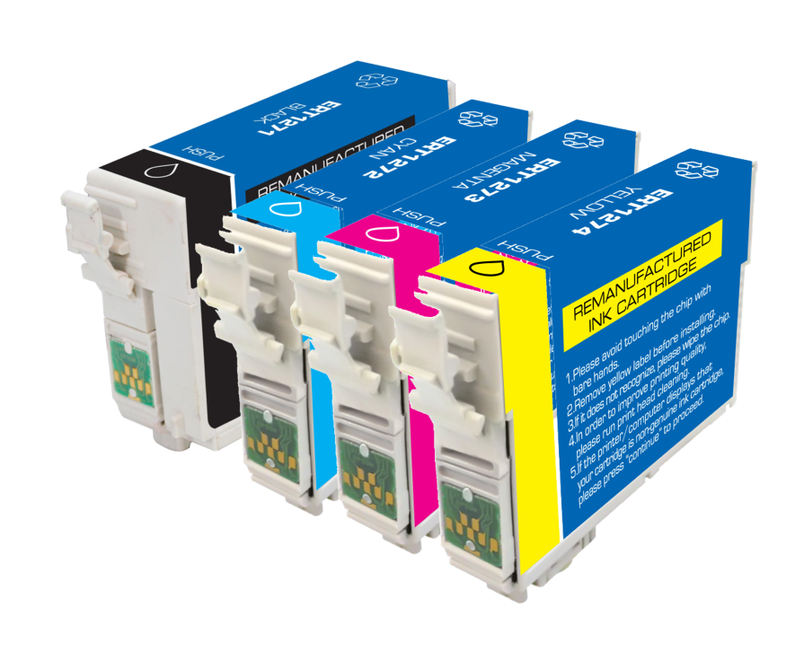 Compatible Epson 127-4PK- 1 of each Black/Cyan/Magenta/Yellow Ink Cartridge (T1271 / T1272 / T1273 / T1274)