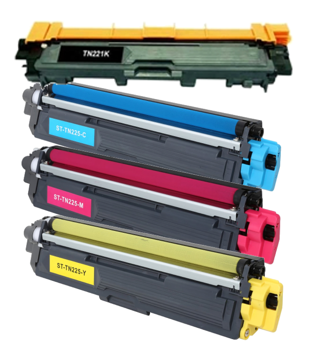Compatible Toner Cartridge Replacement for Brother TN221 TN225  (1 Black,1 Cyan,1 Magenta,1 Yellow) 4-Pack