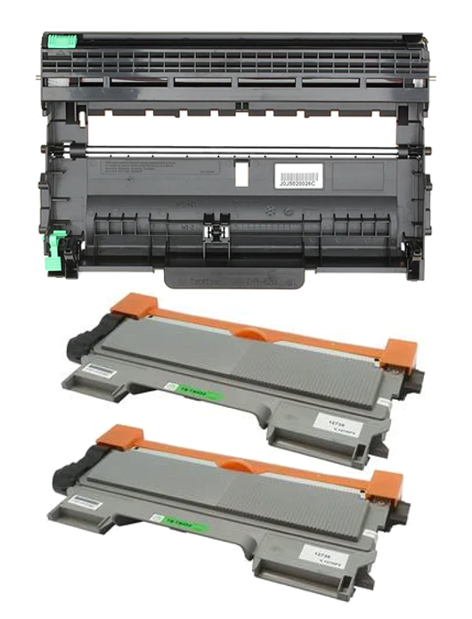 2-Pack Compatible High Yield TN450 Toner Cartridges and 1 Compatible DR420 Drum Unit (Brother TN-450 x 2 / DR-420 x 1)