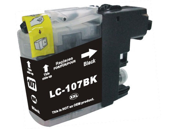 Black Ink Cartridge compatible with the Brother (LC107BK) LC107 / lc105