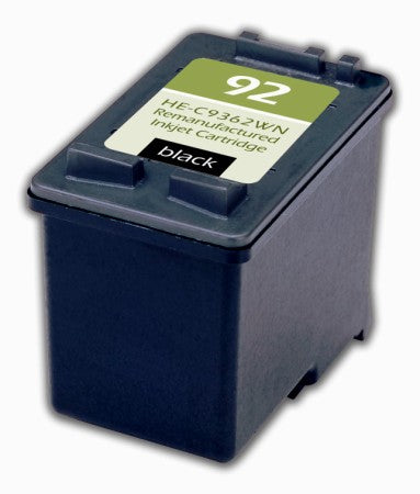 HP 92 C9362WN Ink Cartridges (HP 92 Black) Remanufactured or compatible
