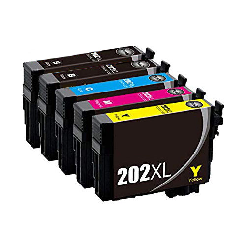 2 Black, 1 each Cyan, Magenta, Yellow Ink Cartridges compatible with Epson T202XL120, T202XL220, T202XL320, T202XL420 (Epson 202XL)